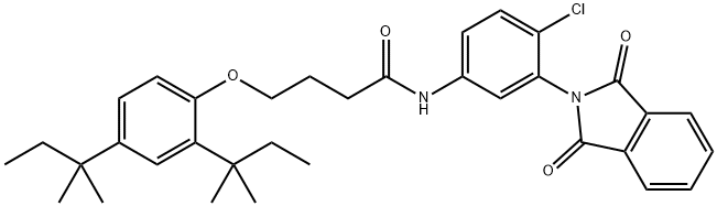 N-[4-chloro-3-(1,3-dioxo-1,3-dihydro-2H-isoindol-2-yl)phenyl]-4-(2,4-ditert-pentylphenoxy)butanamide Struktur