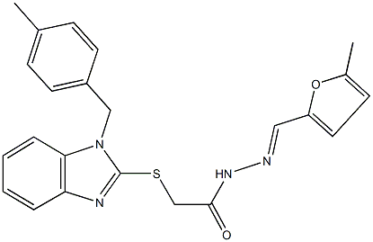 2-{[1-(4-methylbenzyl)-1H-benzimidazol-2-yl]sulfanyl}-N'-[(5-methyl-2-furyl)methylene]acetohydrazide,314067-28-2,结构式