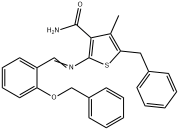 5-benzyl-2-{[2-(benzyloxy)benzylidene]amino}-4-methyl-3-thiophenecarboxamide,314284-21-4,结构式