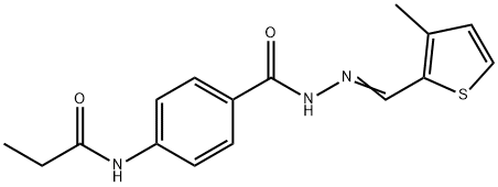 N-[4-({2-[(3-methyl-2-thienyl)methylene]hydrazino}carbonyl)phenyl]propanamide,314290-04-5,结构式