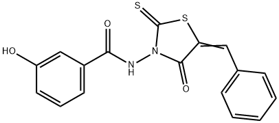314751-81-0 N-(5-benzylidene-4-oxo-2-thioxo-1,3-thiazolidin-3-yl)-3-hydroxybenzamide
