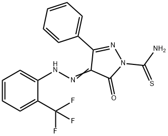 314760-82-2 5-oxo-3-phenyl-4-{[2-(trifluoromethyl)phenyl]hydrazono}-4,5-dihydro-1H-pyrazole-1-carbothioamide