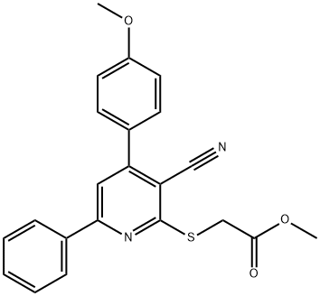 methyl {[3-cyano-4-(4-methoxyphenyl)-6-phenyl-2-pyridinyl]sulfanyl}acetate Structure