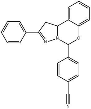 4-(2-phenyl-1,10b-dihydropyrazolo[1,5-c][1,3]benzoxazin-5-yl)benzonitrile Struktur