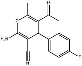 5-acetyl-2-amino-4-(4-fluorophenyl)-6-methyl-4H-pyran-3-carbonitrile Structure