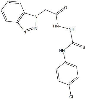 2-(1H-1,2,3-benzotriazol-1-ylacetyl)-N-(4-chlorophenyl)hydrazinecarbothioamide Struktur