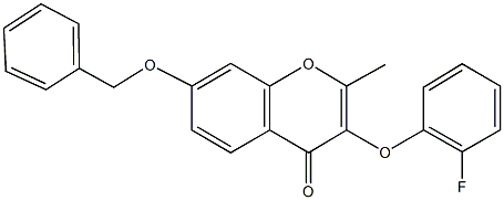 3-[(2-fluorophenyl)oxy]-2-methyl-7-[(phenylmethyl)oxy]-4H-chromen-4-one Structure