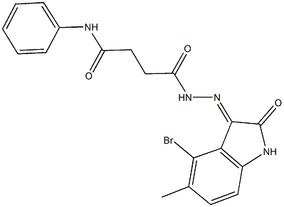 4-[2-(4-bromo-5-methyl-2-oxo-1,2-dihydro-3H-indol-3-ylidene)hydrazino]-4-oxo-N-phenylbutanamide,315248-53-4,结构式