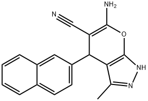 6-amino-3-methyl-4-(2-naphthyl)-1,4-dihydropyrano[2,3-c]pyrazole-5-carbonitrile,315249-10-6,结构式
