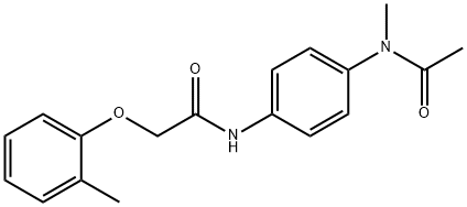 N-{4-[acetyl(methyl)amino]phenyl}-2-(2-methylphenoxy)acetamide Struktur