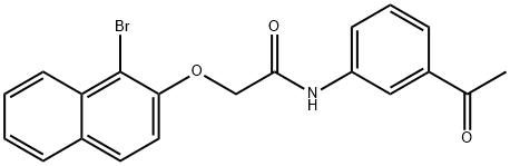 N-(3-acetylphenyl)-2-[(1-bromo-2-naphthyl)oxy]acetamide Struktur