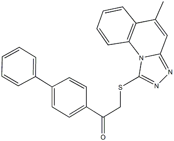 1-[1,1'-biphenyl]-4-yl-2-[(5-methyl[1,2,4]triazolo[4,3-a]quinolin-1-yl)sulfanyl]ethanone Struktur