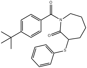 1-(4-tert-butylbenzoyl)-3-(phenylsulfanyl)-2-azepanone 结构式