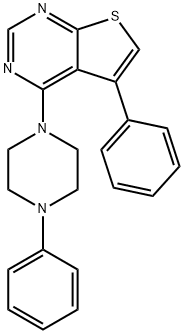 5-phenyl-4-(4-phenyl-1-piperazinyl)thieno[2,3-d]pyrimidine Structure