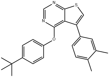 4-(4-tert-butylphenoxy)-5-(3,4-dimethylphenyl)thieno[2,3-d]pyrimidine Structure