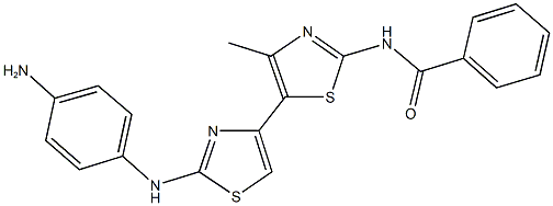 N-[2-(4-Amino-phenylamino)-4'-methyl-[4,5']bithiazolyl-2'-yl]-benzamide 结构式