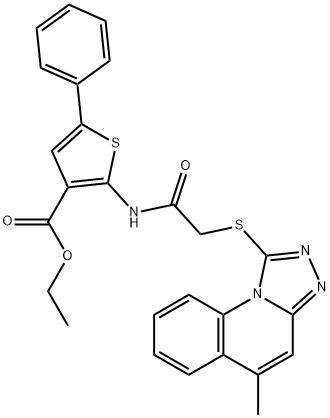 315711-83-2 ethyl 2-({[(5-methyl[1,2,4]triazolo[4,3-a]quinolin-1-yl)sulfanyl]acetyl}amino)-5-phenyl-3-thiophenecarboxylate