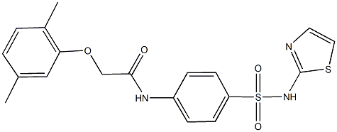 2-(2,5-dimethylphenoxy)-N-{4-[(1,3-thiazol-2-ylamino)sulfonyl]phenyl}acetamide,315713-43-0,结构式