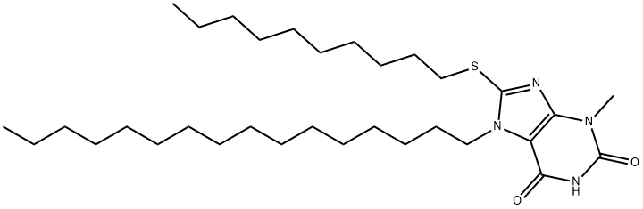 8-(decylsulfanyl)-7-hexadecyl-3-methyl-3,7-dihydro-1H-purine-2,6-dione Structure
