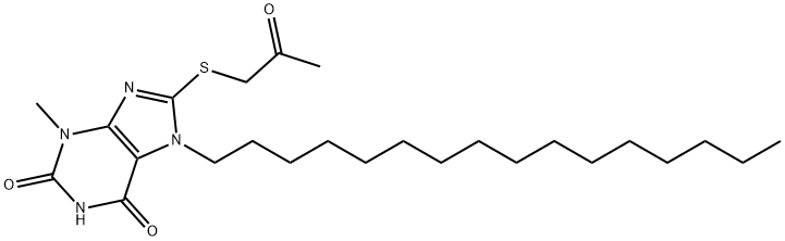 7-hexadecyl-3-methyl-8-[(2-oxopropyl)sulfanyl]-3,7-dihydro-1H-purine-2,6-dione|