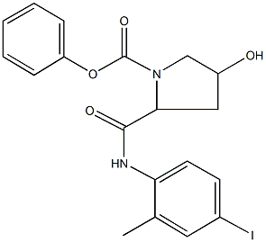phenyl 4-hydroxy-2-[(4-iodo-2-methylanilino)carbonyl]-1-pyrrolidinecarboxylate Struktur