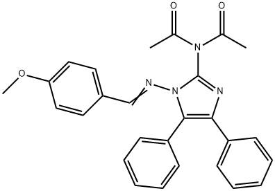 N-acetyl-N-{1-[(4-methoxybenzylidene)amino]-4,5-diphenyl-1H-imidazol-2-yl}acetamide Struktur