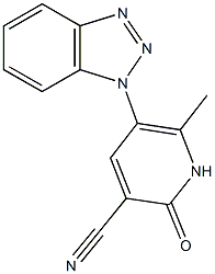 5-(1H-1,2,3-benzotriazol-1-yl)-6-methyl-2-oxo-1,2-dihydro-3-pyridinecarbonitrile Struktur