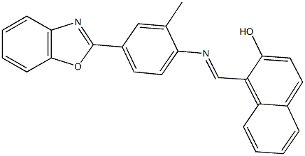 1-({[4-(1,3-benzoxazol-2-yl)-2-methylphenyl]imino}methyl)-2-naphthol Structure