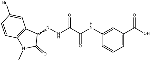 3-{[[2-(5-bromo-1-methyl-2-oxo-1,2-dihydro-3H-indol-3-ylidene)hydrazino](oxo)acetyl]amino}benzoic acid Structure