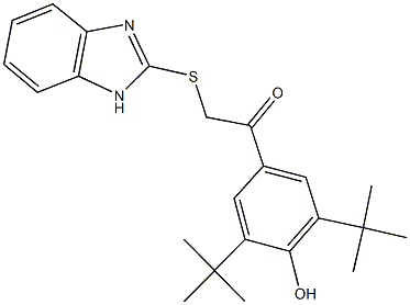 2-(1H-benzimidazol-2-ylsulfanyl)-1-(3,5-ditert-butyl-4-hydroxyphenyl)ethanone Structure