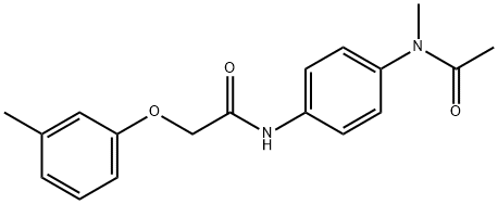 N-{4-[acetyl(methyl)amino]phenyl}-2-(3-methylphenoxy)acetamide Struktur