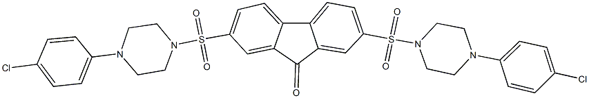 2,7-bis{[4-(4-chlorophenyl)-1-piperazinyl]sulfonyl}-9H-fluoren-9-one|