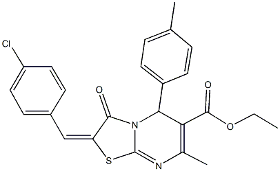 324072-09-5 ethyl 2-(4-chlorobenzylidene)-7-methyl-5-(4-methylphenyl)-3-oxo-2,3-dihydro-5H-[1,3]thiazolo[3,2-a]pyrimidine-6-carboxylate