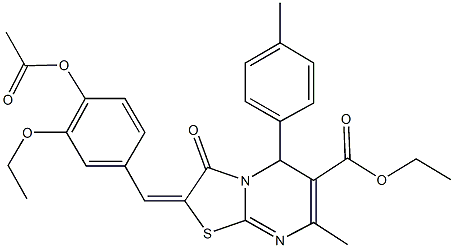 324072-19-7 ethyl 2-[4-(acetyloxy)-3-ethoxybenzylidene]-7-methyl-5-(4-methylphenyl)-3-oxo-2,3-dihydro-5H-[1,3]thiazolo[3,2-a]pyrimidine-6-carboxylate