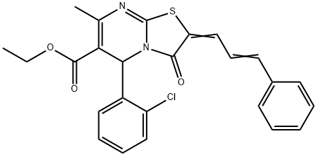324543-08-0 ethyl 5-(2-chlorophenyl)-7-methyl-3-oxo-2-(3-phenyl-2-propenylidene)-2,3-dihydro-5H-[1,3]thiazolo[3,2-a]pyrimidine-6-carboxylate