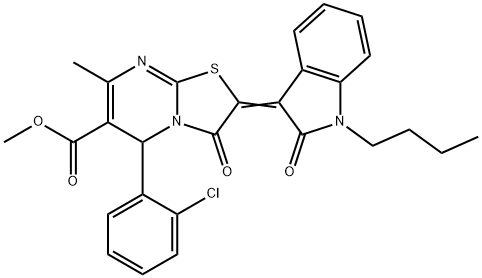 324567-89-7 methyl 2-(1-butyl-2-oxo-1,2-dihydro-3H-indol-3-ylidene)-5-(2-chlorophenyl)-7-methyl-3-oxo-2,3-dihydro-5H-[1,3]thiazolo[3,2-a]pyrimidine-6-carboxylate