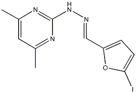 5-iodo-2-furaldehyde (4,6-dimethylpyrimidin-2-yl)hydrazone Structure