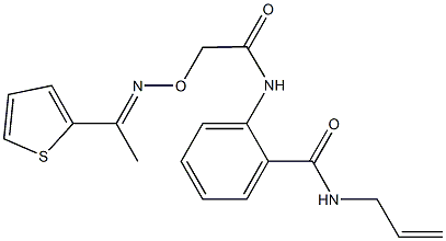 N-allyl-2-{[({[1-(2-thienyl)ethylidene]amino}oxy)acetyl]amino}benzamide Structure
