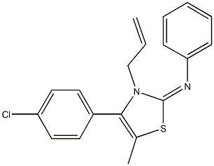 N-(3-allyl-4-(4-chlorophenyl)-5-methyl-1,3-thiazol-2(3H)-ylidene)-N-phenylamine Structure