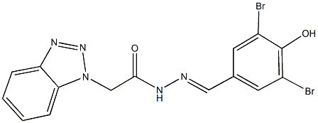 2-(1H-1,2,3-benzotriazol-1-yl)-N'-(3,5-dibromo-4-hydroxybenzylidene)acetohydrazide Struktur