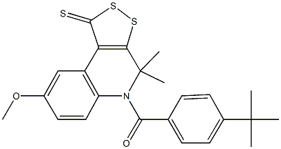 326101-67-1 5-(4-tert-butylbenzoyl)-8-methoxy-4,4-dimethyl-4,5-dihydro-1H-[1,2]dithiolo[3,4-c]quinoline-1-thione