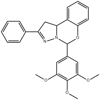 2-phenyl-5-(3,4,5-trimethoxyphenyl)-1,10b-dihydropyrazolo[1,5-c][1,3]benzoxazine Structure