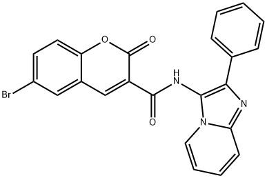 6-bromo-2-oxo-N-(2-phenylimidazo[1,2-a]pyridin-3-yl)-2H-chromene-3-carboxamide Structure