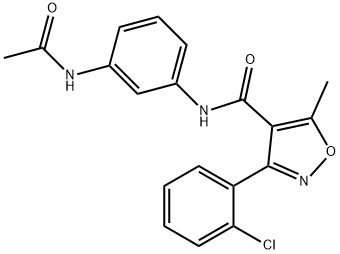 N-[3-(acetylamino)phenyl]-3-(2-chlorophenyl)-5-methylisoxazole-4-carboxamide Struktur