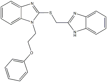 2-{2-[(1H-benzimidazol-2-ylmethyl)sulfanyl]-1H-benzimidazol-1-yl}ethyl phenyl ether|2-[[(2-苯并咪唑基)甲基]硫基]-1-(2-苯氧基乙基)苯并咪唑