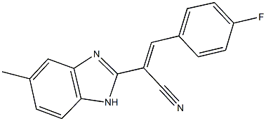 3-(4-fluorophenyl)-2-(5-methyl-1H-benzimidazol-2-yl)acrylonitrile Struktur