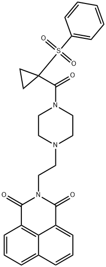 2-[2-(4-{[1-(phenylsulfonyl)cyclopropyl]carbonyl}-1-piperazinyl)ethyl]-1H-benzo[de]isoquinoline-1,3(2H)-dione Structure
