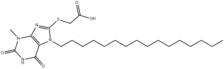 [(7-hexadecyl-3-methyl-2,6-dioxo-2,3,6,7-tetrahydro-1H-purin-8-yl)sulfanyl]acetic acid Structure