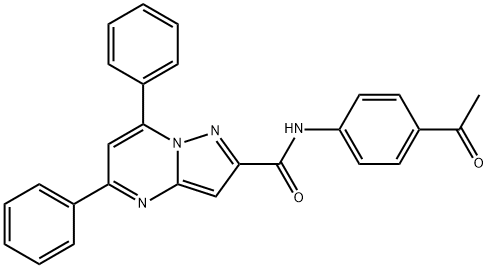 N-(4-acetylphenyl)-5,7-diphenylpyrazolo[1,5-a]pyrimidine-2-carboxamide Struktur