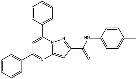 N-(4-methylphenyl)-5,7-diphenylpyrazolo[1,5-a]pyrimidine-2-carboxamide,326923-22-2,结构式